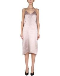 DSquared² - Textured V Neck Midi Dress - Lyst