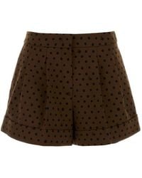 Fendi - Printed Stretch Wool Blend Shorts - Lyst