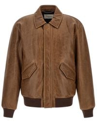 Saint Laurent - Vintage Leather Bomber Jacket - Lyst