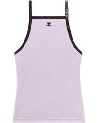 Courreges - Buckle Cotton Tank Top - Lyst