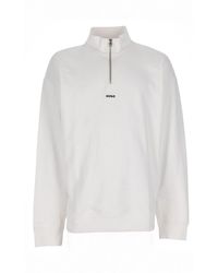 HUGO - Mock Collar Sweatshirt - Lyst