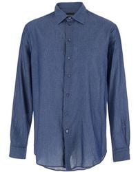 Emporio Armani - Regular Solid Shirt - Lyst