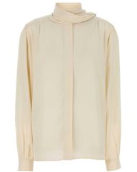 Prada - Ivory Silk Shirt - Lyst