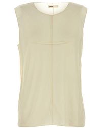 KHAITE - Cream Stretch Cupro Allo Top - Lyst