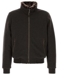Moorer - Dark Textured Jackets - Lyst