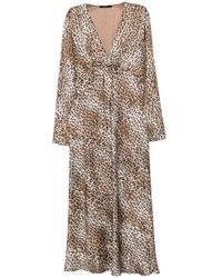 Seventy - Leopard-Print V-Neck Dress - Lyst