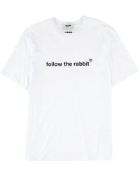 MSGM - Graphic Crew Neck T-Shirt - Lyst