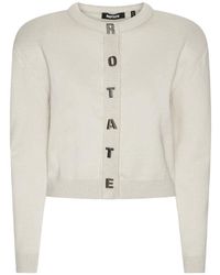 ROTATE BIRGER CHRISTENSEN - Off Logo Round Neck Sweater - Lyst