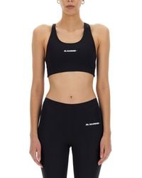 Jil Sander - Logo Scoop Neck Top - Lyst