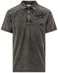 DIESEL - Graphic Shirt Collar Polo - Lyst