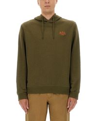 A.P.C. - Relaxed Fit Hoodie With Drawstring - Lyst