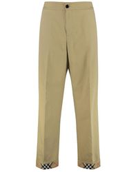 Burberry - Burberry Elastic Waist Cotton Trousers - Lyst