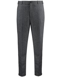 Moncler - Wool Blend Herringbone Trousers - Lyst