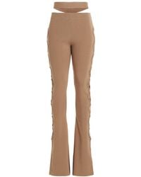 ANDREADAMO - Cut-Out Viscose Lace-Up Pants - Lyst