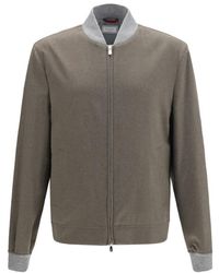 Brunello Cucinelli - Taupe Regular Bomber Jacket - Lyst