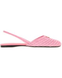 Prada - Raffia Ballerinas - Lyst