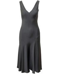 Max Mara - Solid V Neck Maxi Dress - Lyst