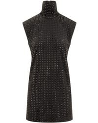 Sportmax - Embellished Turtle Neck Mini Dress - Lyst