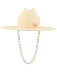 Ruslan Baginskiy - Pearl Chain Frayed-Brim Fedora Hat - Lyst