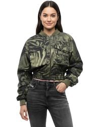 DIESEL - Printed Mandarin Collar Jacket - Lyst
