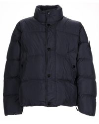 Stone Island - Solid Mandarin Collar Jacket - Lyst