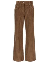 Brunello Cucinelli - Straight Flat Front Pants - Lyst
