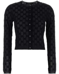 Gucci - Gg All-Over Viscose Crepe Cardigan - Lyst