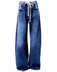 Citizens of Humanity - Brynn Drawstring-Waist Cotton Jeans Mid - Lyst