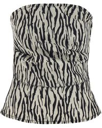 ROTATE BIRGER CHRISTENSEN - 'Printed Denim' Top - Lyst