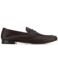 Prada - Dark Leather Loafers - Lyst
