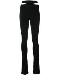 ANDREADAMO - Ribbed Knit Cut-Out Flared Trousers - Lyst