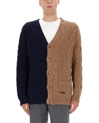 Moschino - Bicolor Cardigan Acrylic Jumpers - Lyst