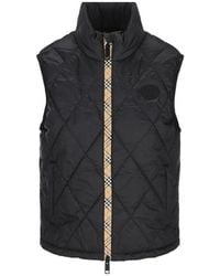 Burberry - Quilted Mock Collar Jacket - Lyst