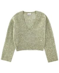 Ganni - Knitted V Neck Sweater - Lyst