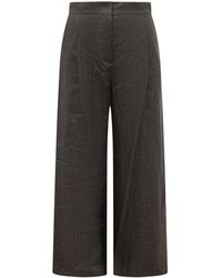 Max Mara - Wide-Leg Trousers With Structured Waist, Size L - Lyst