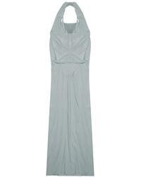 Alysi - Solid Halter Neck Maxi Dress - Lyst
