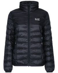 EA7 - Quilted Mock Collar Jacket - Lyst