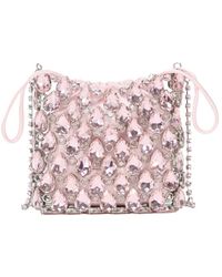 Self-Portrait - Crystal Chainmail Mini Crossbody Bag - Lyst