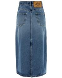 Prada Long Denim Skirt in Blue | Lyst
