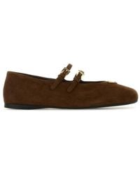 Prada - Suede Ballet Flats - Lyst