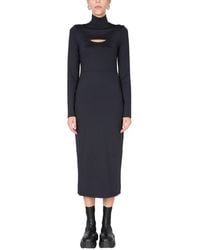 Ambush - Solid Turtle Neck Midi Dress - Lyst