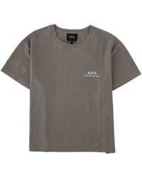 A.P.C. - Logo Crew Neck T-Shirt - Lyst