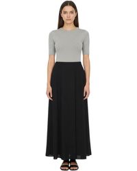 Alberta Ferretti - Solid Midi Skirt - Lyst