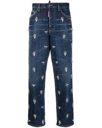 DSquared² - Crystal Flies High-Rise Jeans - Lyst