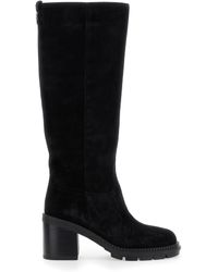 Casadei - Boots With Zip Closure On The Side And Logo Embroidery On The Rear - Lyst