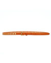 Prada - Skinny Eyelet Embellished Belt - Lyst