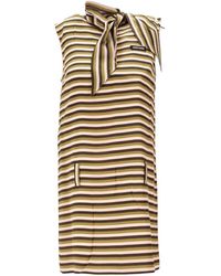 Miu Miu - Silk Striped Mini Dress - Lyst