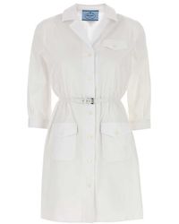 Prada - Poplin Shirt Dress Cotton - Lyst