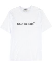 MSGM - Graphic Crew Neck T-Shirt - Lyst