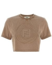 Fendi - Logo Cotton T-Shirt - Lyst